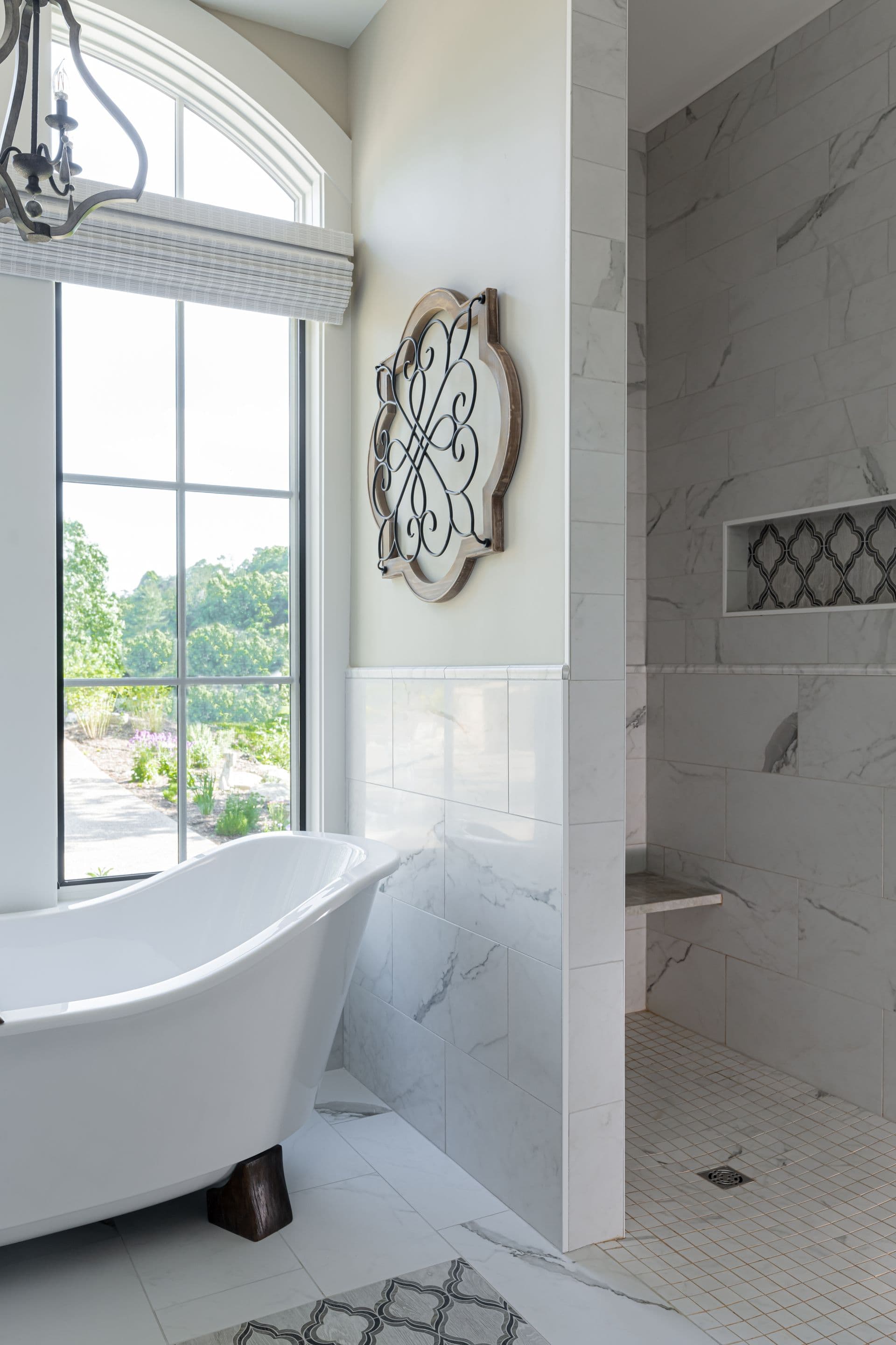 Classic bathtub and shower detail